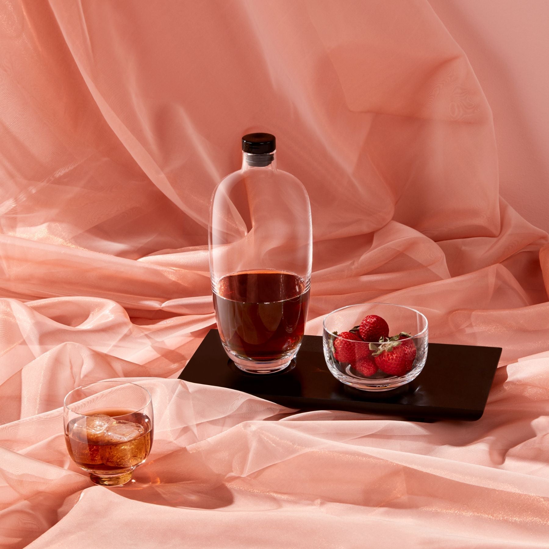 Kanpai Whiskey Decanter with Wooden Tray